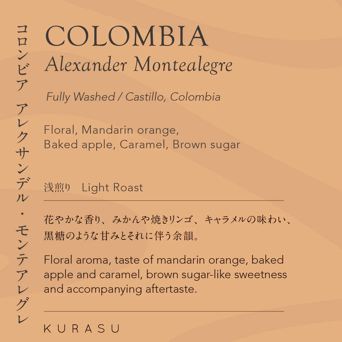 *new【Roast in Kyoto】Colombia Alexander Montealegre[Light roast]