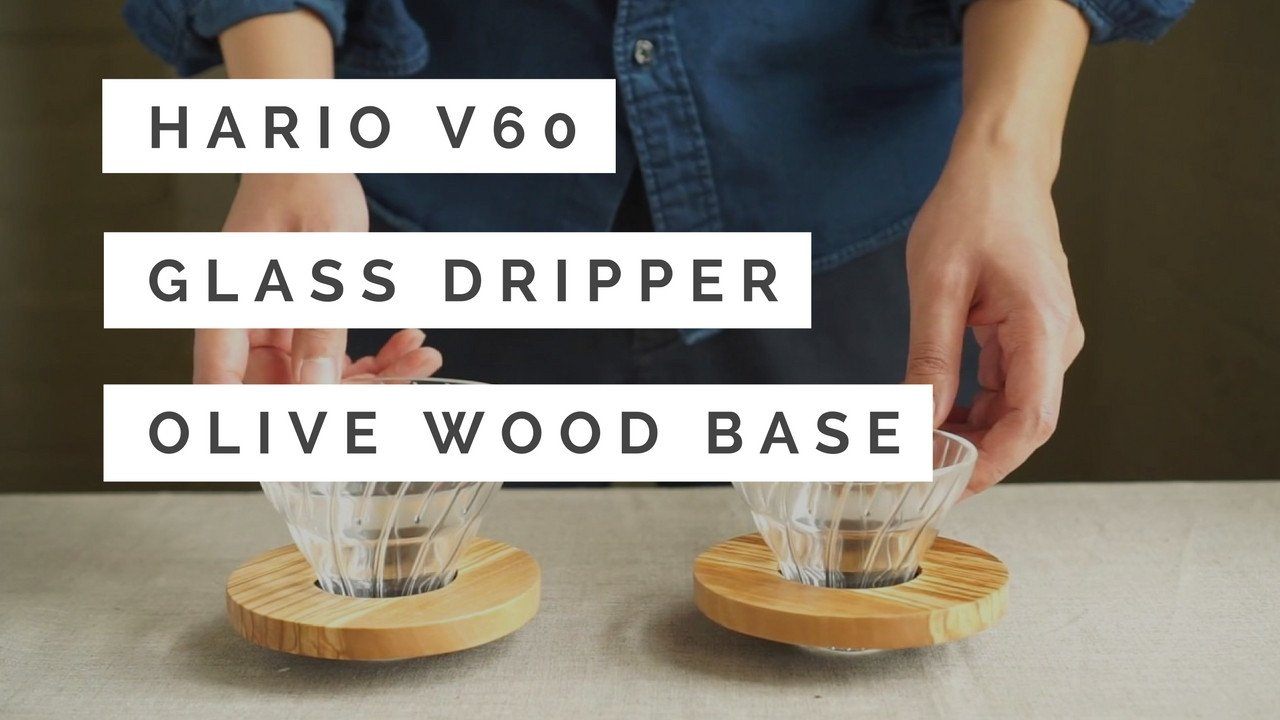 Hario V60 Glass Dripper Olive Wood Base 1-4 Person