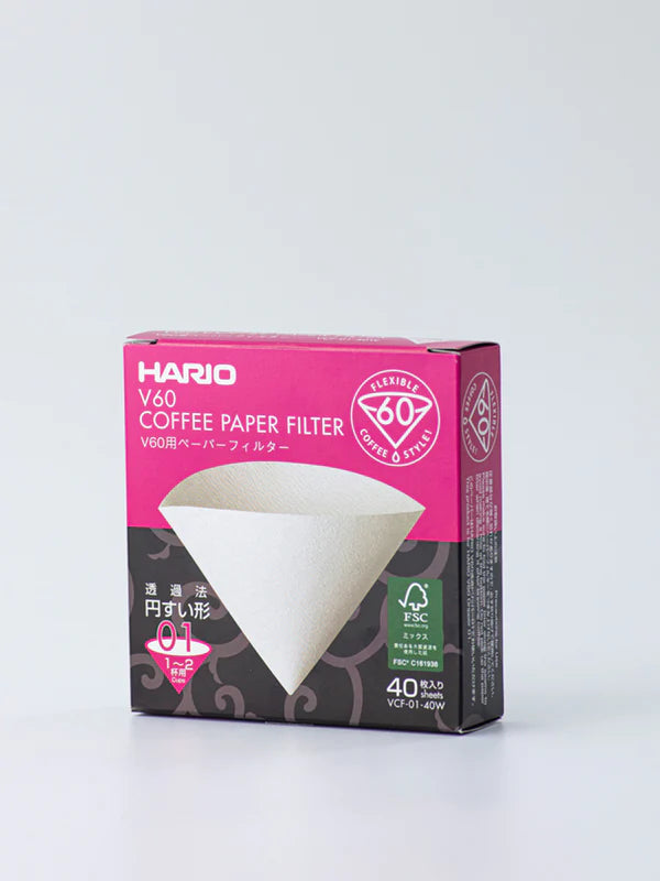 Hario V60 White Paper Filter 40 sheets